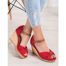 SHELOVET Sandali con tacco alto rosso 1