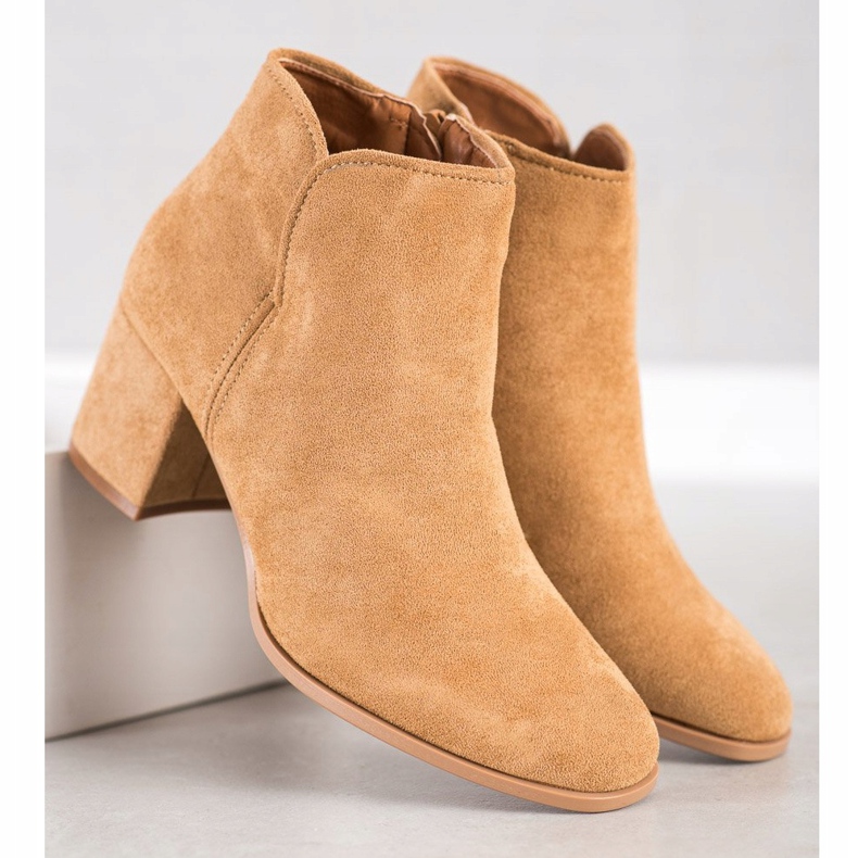 Bella Paris Stivali eleganti con tacco alto beige 1