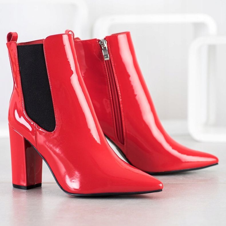 Yes Mile Stivaletti Laccati In Spitz rosso 1