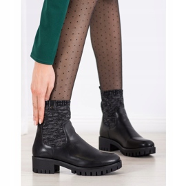 M.Daszyński Stivali slip-on sulla piattaforma nero 1