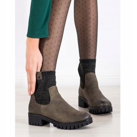M.Daszyński Stivali slip-on sulla piattaforma verde 1