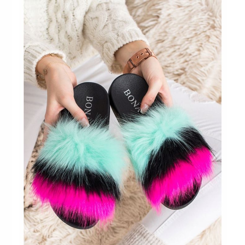 Bona Pantofole Colorate Con Pelliccia multicolore 2