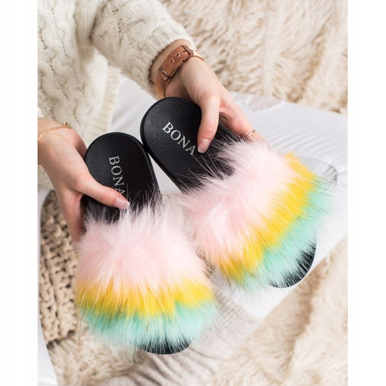 Bona Pantofole Colorate Con Pelliccia multicolore 2