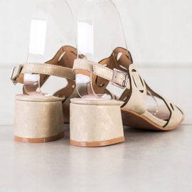 Kylie Sandali eleganti con motivo traforato beige 1