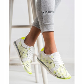 Kylie Sneakers traforate bianche e verdi bianco verde 1