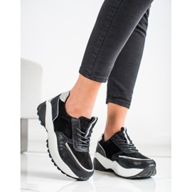 VINCEZA Sneakers In Pelle Nera nero d'argento 2