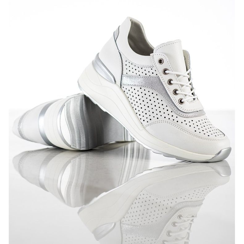 Goodin Sneakers In Pelle Con Motivo Traforato bianco 1