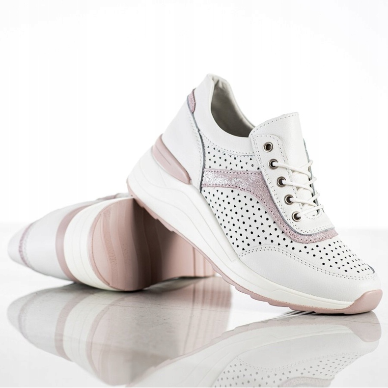Goodin Sneakers In Pelle Con Motivo Traforato bianco 1