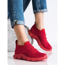 SHELOVET Sneakers traforate sulla piattaforma rosso 1