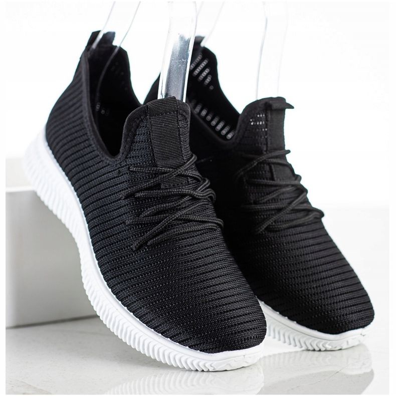 SHELOVET Comode scarpe da ginnastica slip-on nero 1