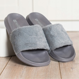 SHELOVET Pantofole Leggere Con Pelliccia grigio 2