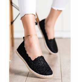 SHELOVET Espadrillas Con Motivo Floreale nero 1