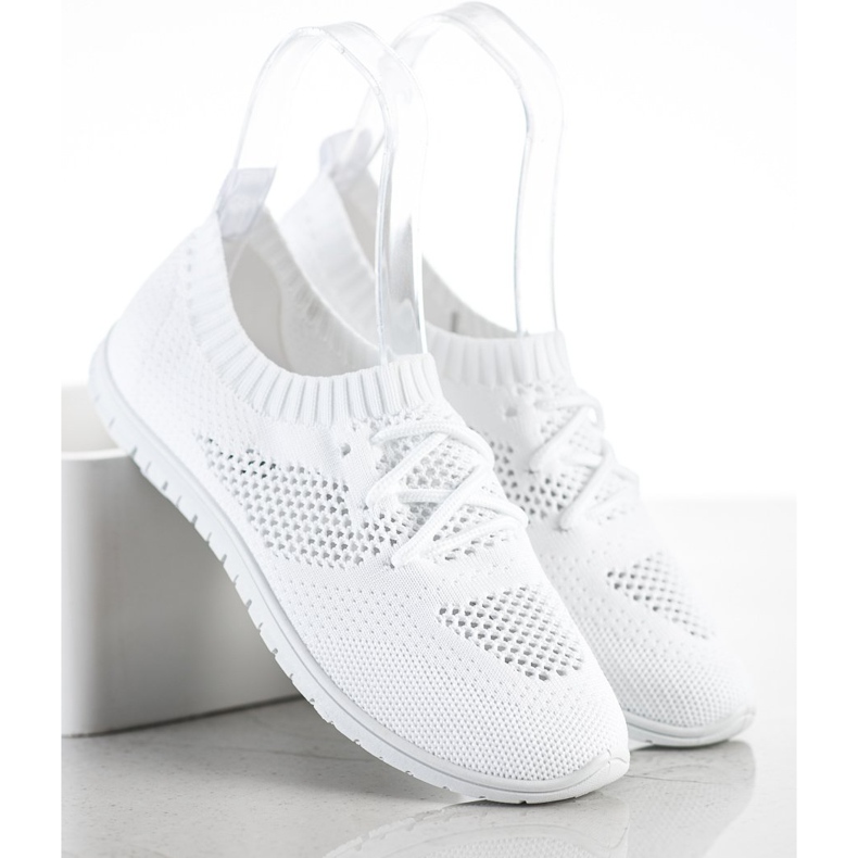 SHELOVET Sneakers bianche traforate bianco 1