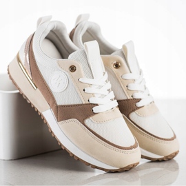 SHELOVET Sneakers BIANCHE E BEIGE alla moda bianca 2