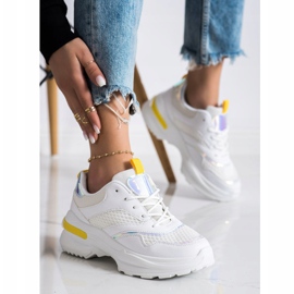 SHELOVET Sneakers Sulla Piattaforma Con Mesh bianca 1
