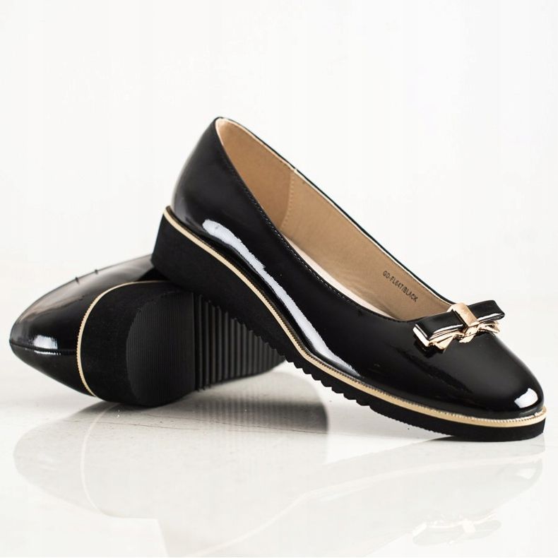 Goodin Scarpe brogue nere con fiocco nero 1