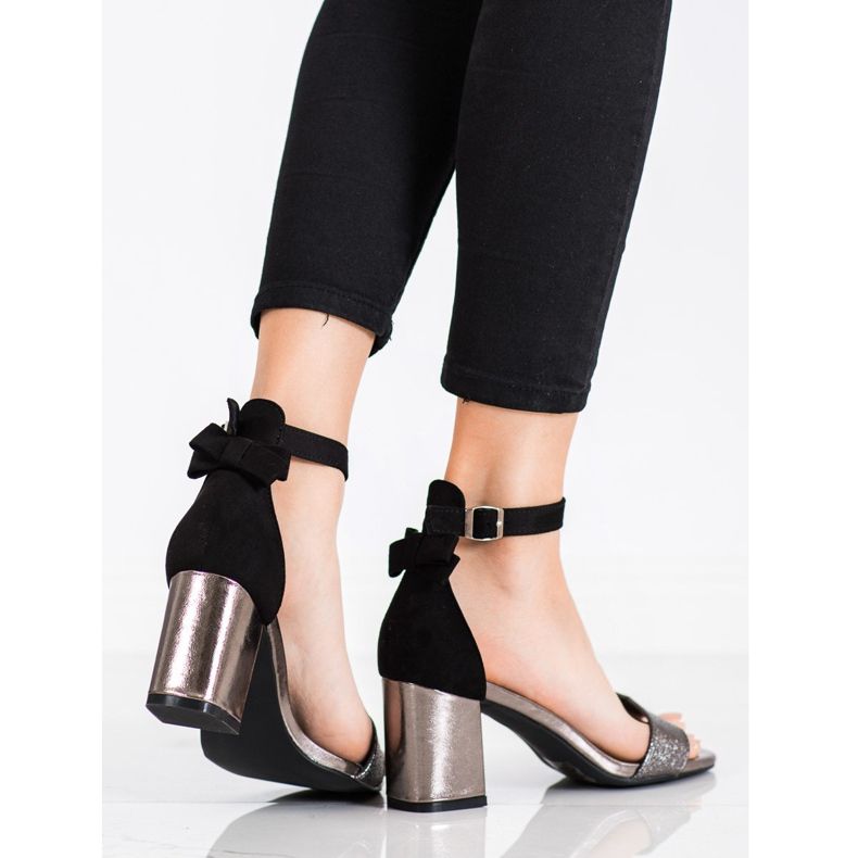 Sandali Con Fiocco VINCEZA nero grigio 2