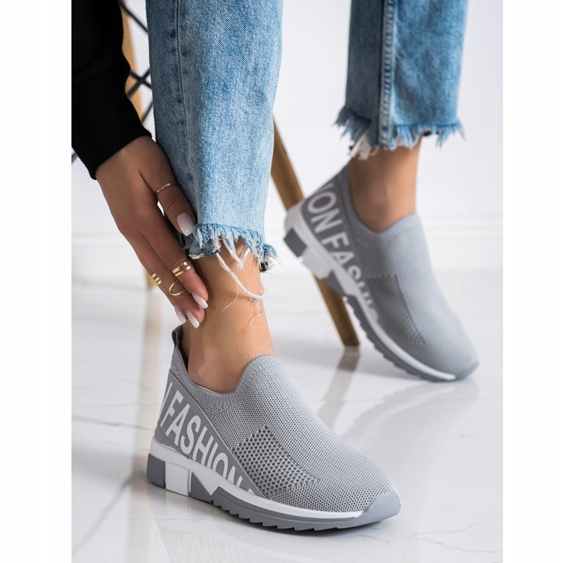 Filippo Sneakers alla moda senza lacci grigio 1