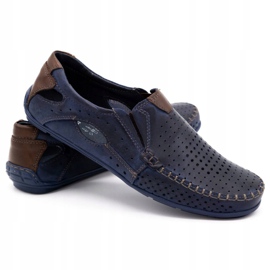 Mario Pala Scarpe uomo mocassini 901 summer navy blue grain marrone blu navy 3