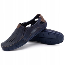 Mario Pala Scarpe uomo mocassini 901 summer navy blue grain marrone blu navy 2