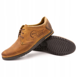 Polbut Scarpe da uomo in pelle 2103 cammello marrone 2