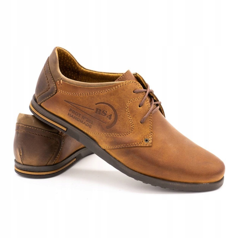 Polbut Scarpe da uomo in pelle 2103 cammello marrone 3