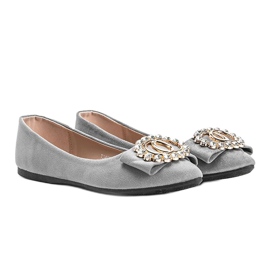 Ballerine grigie decorate con pietre Ciara grigio 1