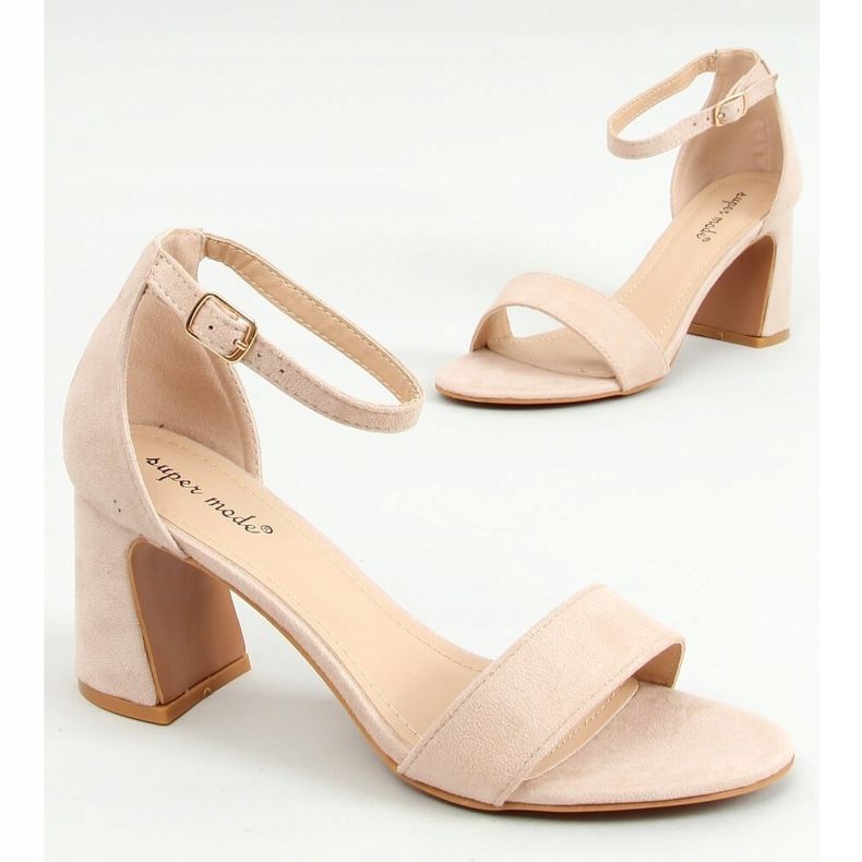 Sandali beige con tacco alto 8741 Beige 2