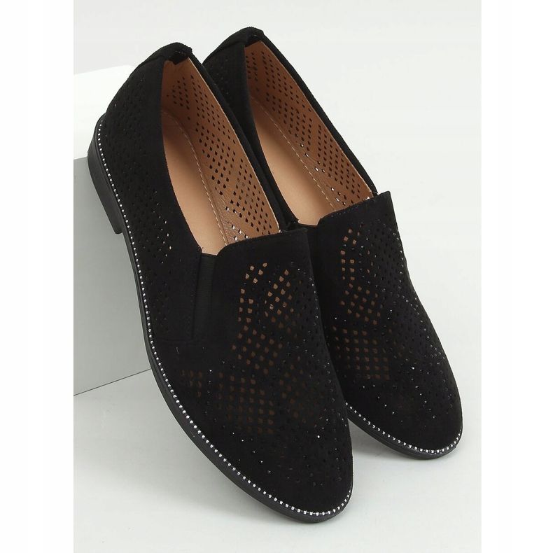 Mocassini traforati neri YT-62 Black nero 1