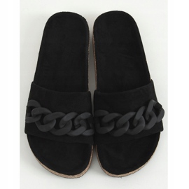 Pantofole in sughero nere con catena DZ907 Black nero 1