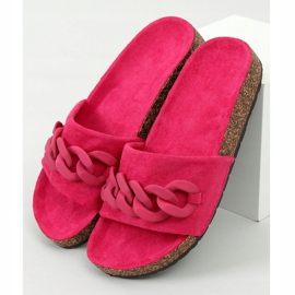 Pantofole in sughero rosa fucsia con catena DZ907 Peach 1