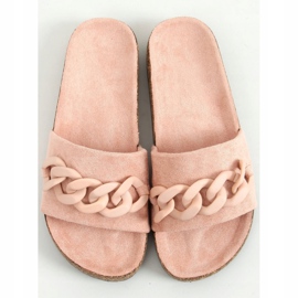 Pantofole in sughero rosa con catena DZ907 Pink 1