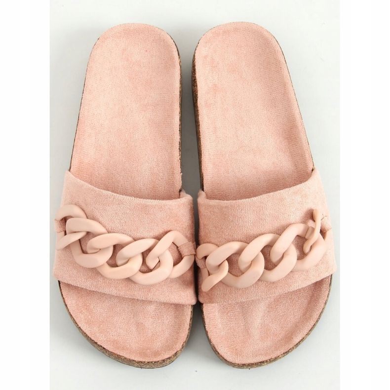 Pantofole in sughero rosa con catena DZ907 Pink 1