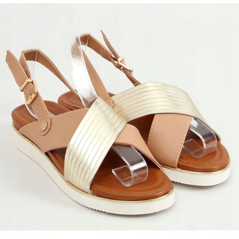 Sandali beige da donna MJF745-9 Beige d'oro 1