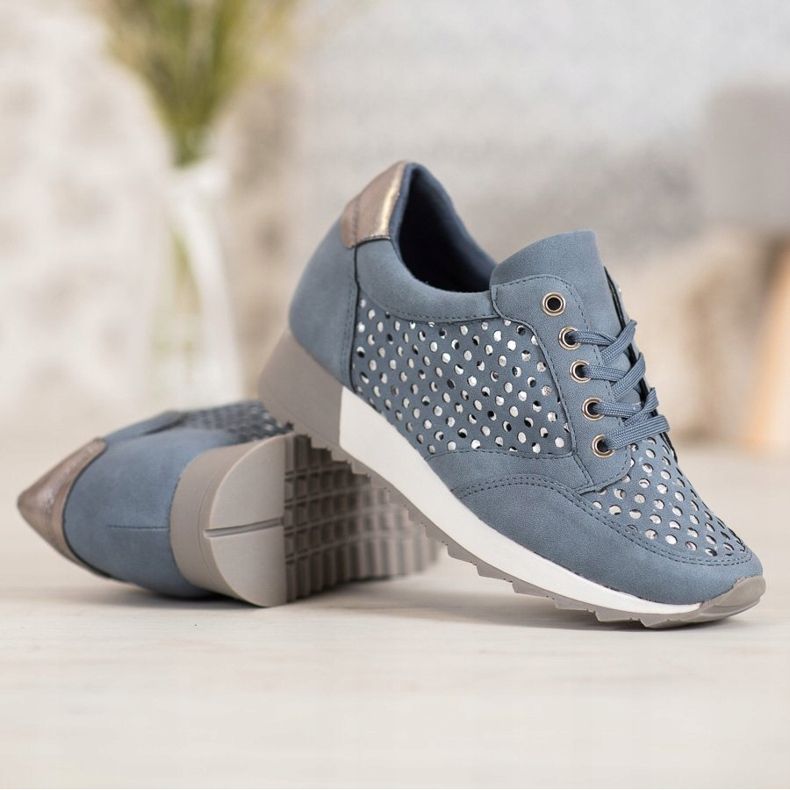 Kylie Scarpe traforate sulla piattaforma blu 1