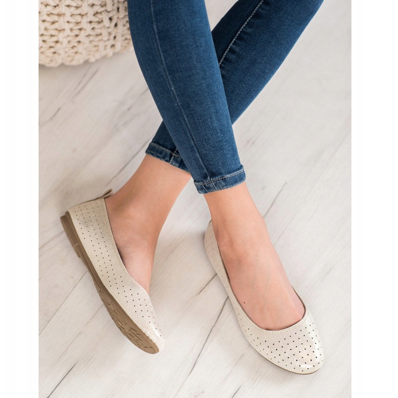 SHELOVET Ballerine traforate d'oro 1