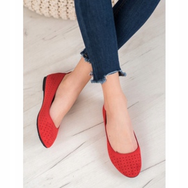 SHELOVET Ballerine traforate rosso 2