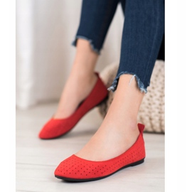 SHELOVET Ballerine traforate rosso 1