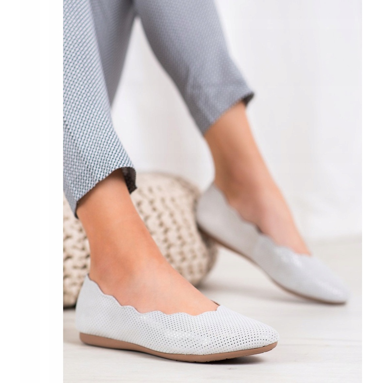 Filippo Eleganti ballerine in pelle grigio 1