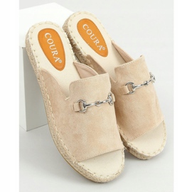 Pantofole espadrillas beige con fibbia 8294 Beige 1