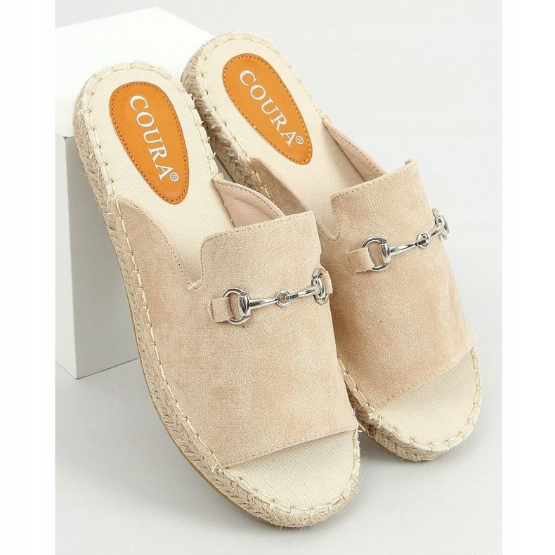 Pantofole espadrillas beige con fibbia 8294 Beige 1