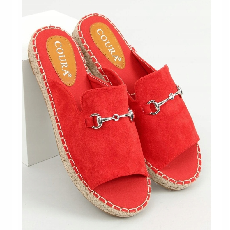 Pantofole espadrillas con fibbia rosso 8294 Rosso 1
