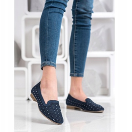 Filippo Signori in pelle con zirconi cubici blu navy 1
