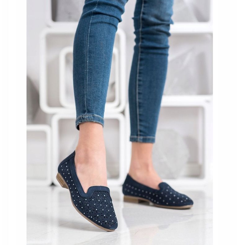 Filippo Signori in pelle con zirconi cubici blu navy 1