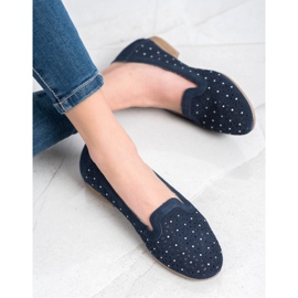 Filippo Signori in pelle con zirconi cubici blu navy 2