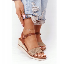 EVE Sandali beige su zeppa con trecce a Tenerife marrone 2