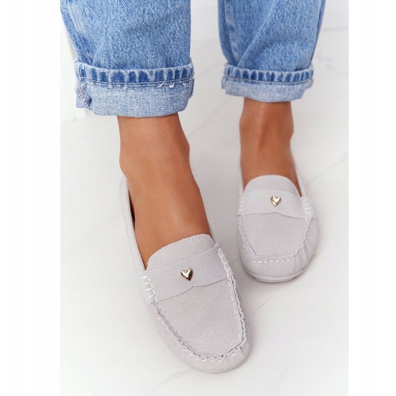 S.Barski Mocassini da donna in pelle scamosciata S. Barski Grey grigio 1