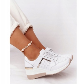 Sneakers con zeppa in pelle S.Barski White bianco 1