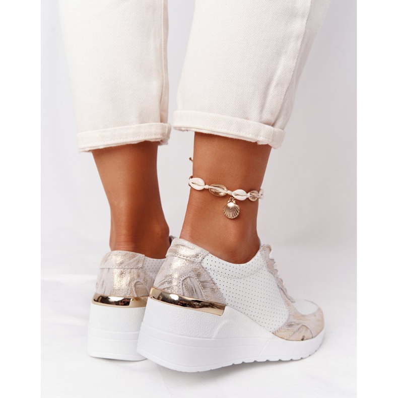 Sneakers In Pelle Con Zeppa S.Barski Bianco-Oro bianca d'oro 1