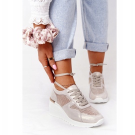 Sneakers Con Zeppa In Pelle Con Rete S.Barski Golden d'oro 2